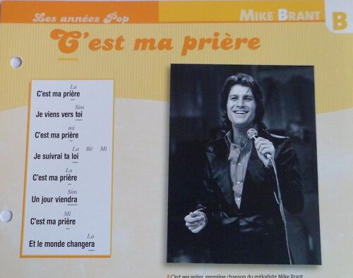 Fiche Chanson C'est Ma Prière Mike Brant