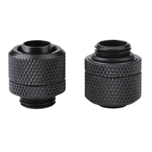 2PCS G1/4 Connecteur De Tube Flexible De Filetage En Laiton Deux Touch Raccord pour PC Refroidissement Par Eau Noir