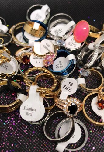 Lot De 50 Bijoux ( Boucle D'oreille, Bague... ) Fantaisie, Acier, Inoxydable, Plaqué Or