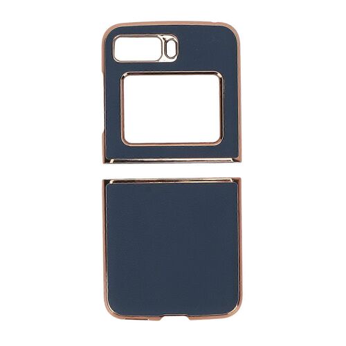 Coque de téléphone en cuir pour Moto Razr 2022 Coque de protection pour téléphone Housse anti-rayures Antichoc Supérieure inférieure Split Coque de téléphone bleue