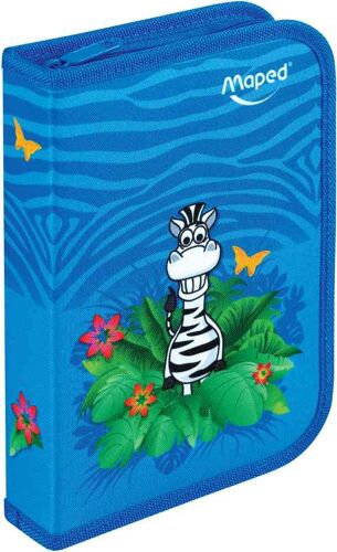 Maped Trousse Écolier Jungle En Polyester Bleu Équipée (Voir Détail)
