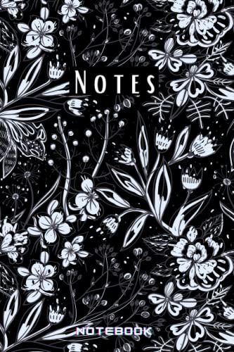 Notebook Minimalistic Brown And Tan-Floral Design Cover: Blank Lined Gift Funny Office Notebook Journal 6x9 100 Pages