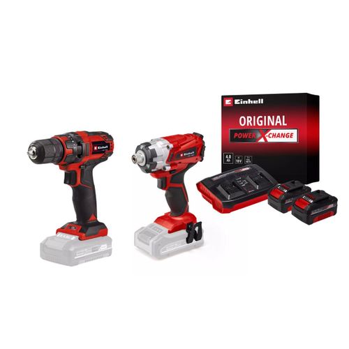 Kit vissage sans fil Einhell ? Visseuse à chocs + perceuse-visseuse + 2 batteries 4.0Ah + chargeur