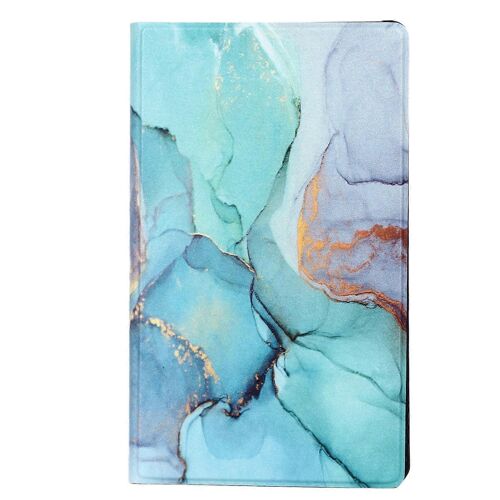 Étui Pour Tablette Pour Tab A7 T220 T225 Texture Marbre Vert Multi Angle Support Tout Autour Protection Pu Cuir Housse De Tablette