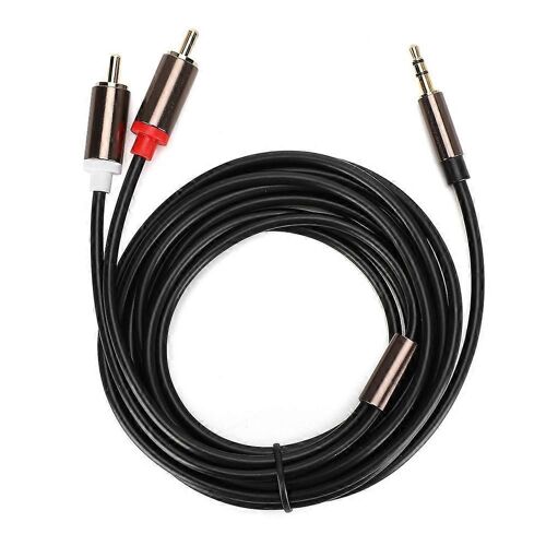 Ligne Audio Haut-Parleur Cordon Ordinateur Subwoofer Câble Téléphone Accessoire 2-en-1 3.5mm Mâle à 2RCA3-mètre