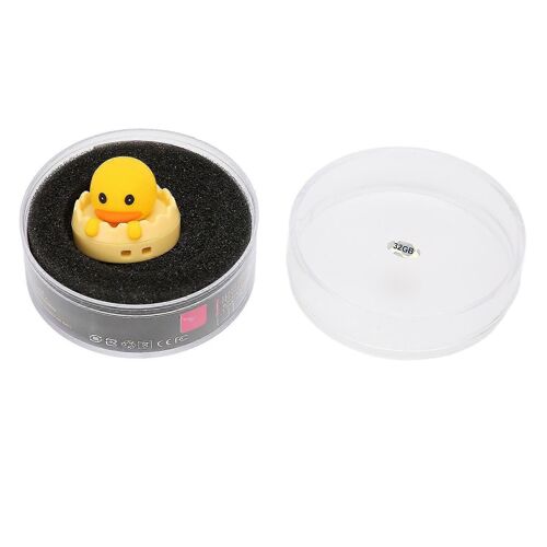 U DISK USB2.0 Interface Yellow Duck Cartoon Style Portable Stockage Électronique Medium Memory Stick pour ordinateur (Yellow Duck Circle 32GB)