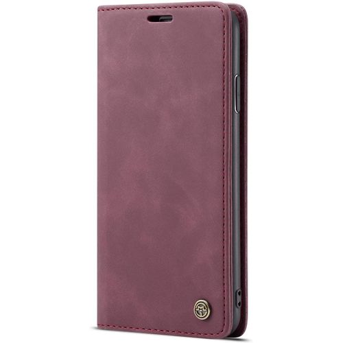 Coque Iphone Xr,Coque Rabat Avec Magnetique,Housse Portefeuille Cartes Stand Fonction (Rouge)