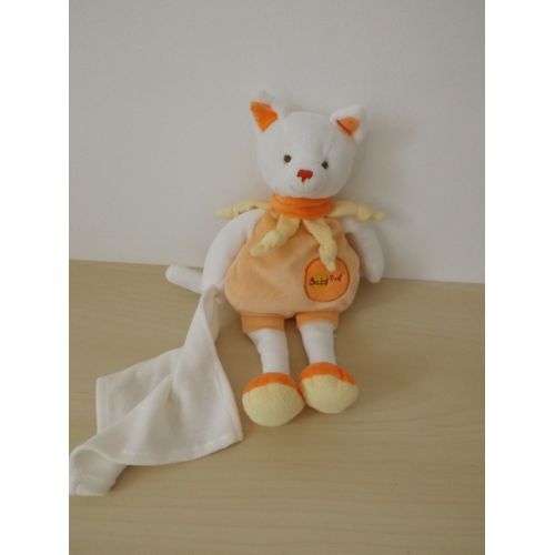 Doudou Chat Blanc Orange Babynat'
