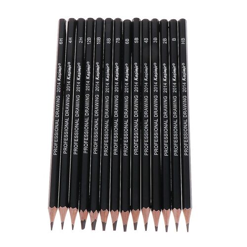 14 Pcs Croquis Art Dessin Crayon 12b 10b 8b 7b 6b 5b 4b 3b 2b 1b Hb 2h 4h 6h