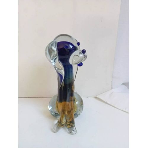 statuette chien en verre murano hauteur 15 cm largeur 10 cm 550gr