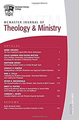 Mcmaster Journal Of Theology And Ministry