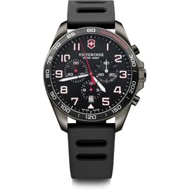 Montre Homme Fieldforce Sport Chrono Ø 42 Mm,Swiss Made,Quartz Analogique,Étanche Jusqu¿À 100 M,Bracelet Caoutchouc,Noir