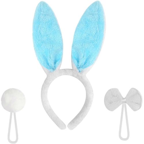 Ensemble D'oreilles De Lapin De Pâques, 3 Pièces, Oreilles De Lapin En Peluche, Serre-Tête, N?ud Papillon, Accessoires De Fête Cosplay Pour Adultes