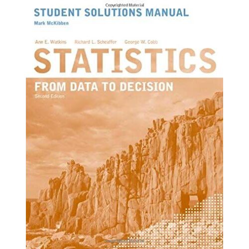 Watkins, A: Student Solutions Manual To Accompany Statistics