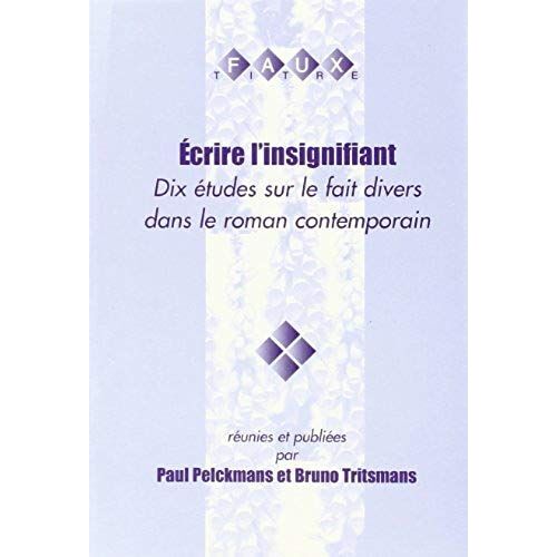 Écrire L'insignifiant