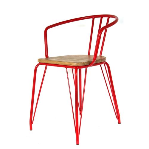 Fauteuil En Métal Arnold - H. 72,5 Cm - Rouge