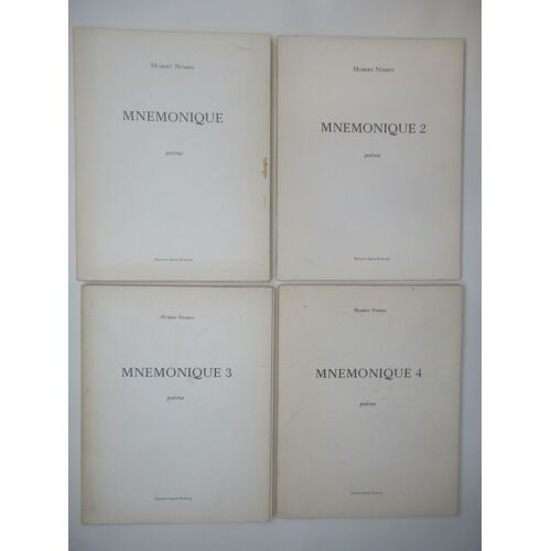 Poésie. Hubert Nyssen, Mnémonique, Poème. 4 Vols. Gouache De Maurice Frydman, Photo De L'auteur Au Hoggar, Planche D'aubin Pasque, Portrait Par Charles Hofman. Bruxelles, Dossche, 1969-72. Autographe