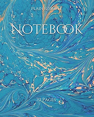 Notebook: 70 Pages Abstract Art Cover Ocean Blue, Student's Notebook, Journal, 8 X 10