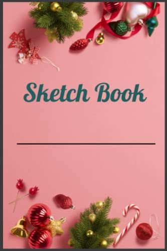Sketchbook: Pink Christmas Ornaments Holiday Themed Sketchbook For Kids And Adults - 100 Pages For Drawing, Writing Or Doodling, Sketching