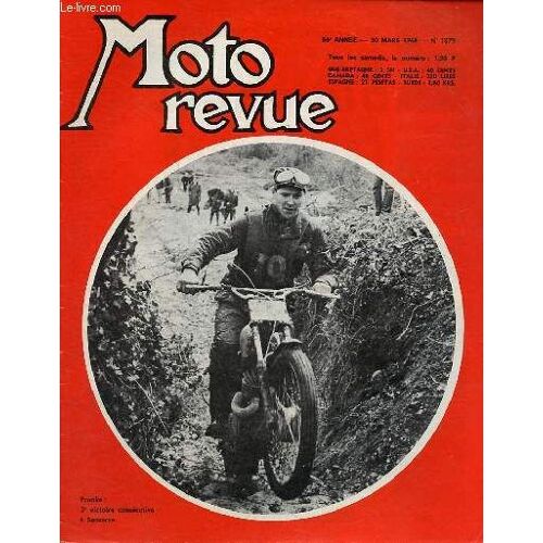 Moto Revue N°1879 30 Mars 1968 - Visite Chez Vespa : Le Ciao - Les Nouveau Suzuki 50 Et 70 Cc - Gustav Franke, Vainqueur À Sancerre - Retour Photographique Sur La Côte Lapize - Les Nouvelles Motobi(...)