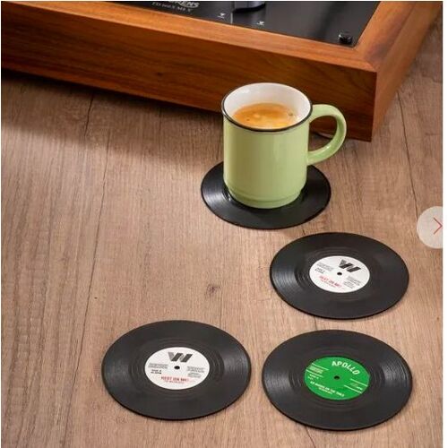 Look Rétro Pour Votre Table : Lot De Quatre Dessous De Verre Vinyle 45t