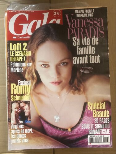 Gala / 25-04-2002 N°463 : Vanessa Paradis (3p) - Romy Schneider (9p) - Jodie Foster (2p)