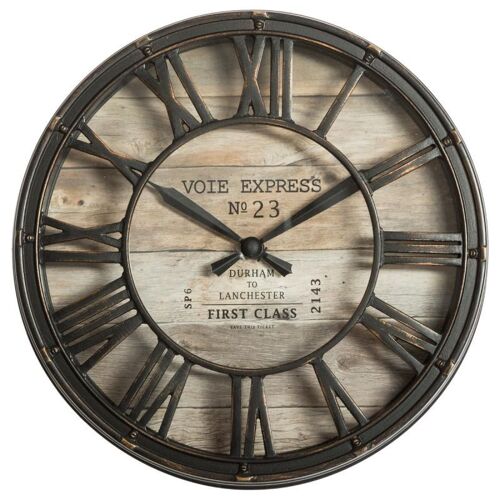 Pendule Vintage "Express" 21cm Marron