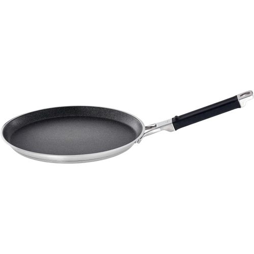 Poêle À Crêpes Silence Pro - Poêle À Frire Avec Revêtement Anti-Adhésif Haut De Gamme Acier Inoxydable 18/10 - Convient Pour L'Induction, Passe Au Lave-Vaisselle