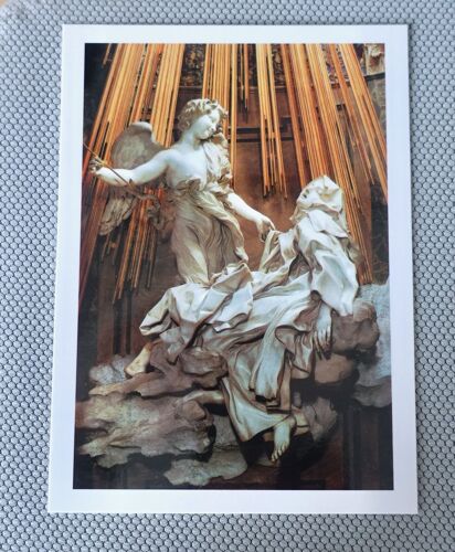 Carte Postale Art. Italie, Rome. Eglise Santa Maria Della Vittoria. Extase De Ste Thérèse Estasi Di S.Teresa. Sculpture De Gian Lorenzo Bernini Dit Le Bernin. Version Verticale.