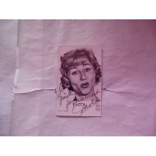 Paola - Carte D'artiste Dédicacée - 14x8cm - Éd Philips - Non Daté - Années 60's ?