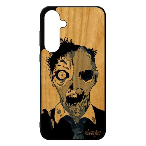 Coque Bois Silicone Zombie Samsung A55 5g Tpu Personnalisé Apocalypse Gore Bleu Mort Vivant Etui Case Solide Urbain Horreur Galaxy