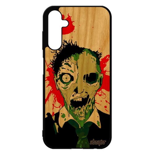 Coque Pour Samsung A25 5g Bois Silicone Mort Vivant Bumper Noir Paranormal Vert Squelette Tache De Sang Fin Du Monde Spectre Galaxy