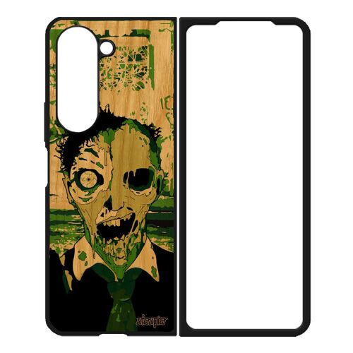 Coque Zombie Z Fold 5 Bois Silicone Squelette Vert Fin Du Monde Ville Portable Telephone Mort Vivant Mobile Case De Samsung Galaxy