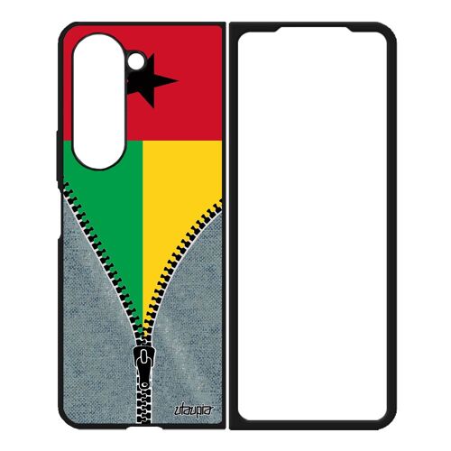 Coque Drapeau Guinee Bissau Guineen Pour Galaxy Z Fold 5 En Silicone Can Jeans Etui Basket Jo Mobile Telephone Football Foot Samsung