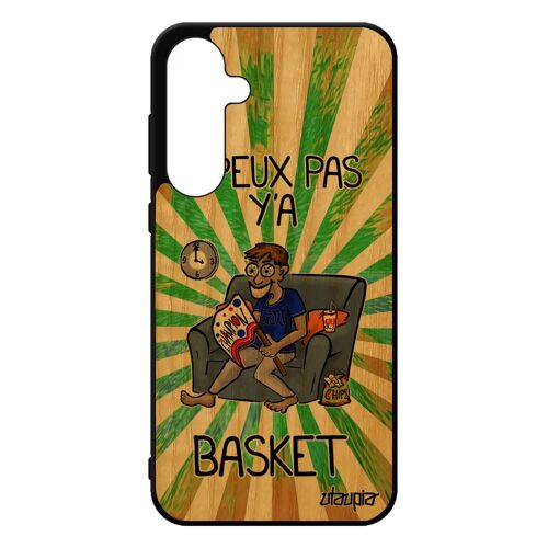 Coque J'peux Pas Y'a Basket Pour A55 5g En Bois Silicone Design Je Dessin Basketball Mobile Telephone Jpeux Supporter Samsung Galaxy