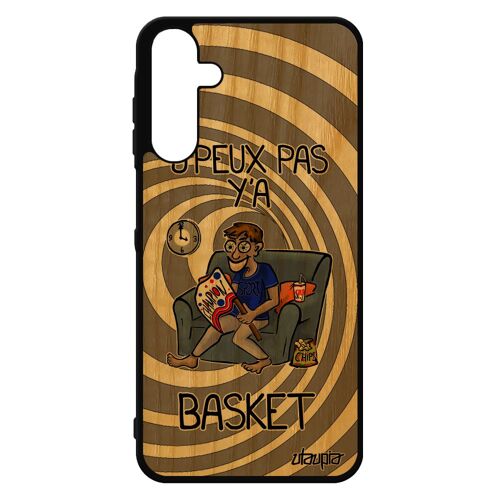Coque Telephone Pour A15 4g 5g Bois Silicone J'peux Pas Y'a Basket Jpeux Bande Dessinée Nba Texte Gris Unique Mobile Samsung Galaxy