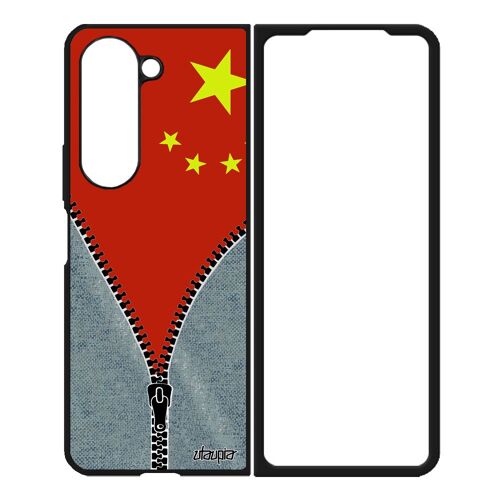Coque Pour Galaxy Z Fold 5 Silicone Drapeau Chine Chinois Jeux Olympiques Mobile Pas Cher Foot Football Basket Housse Metal Samsung