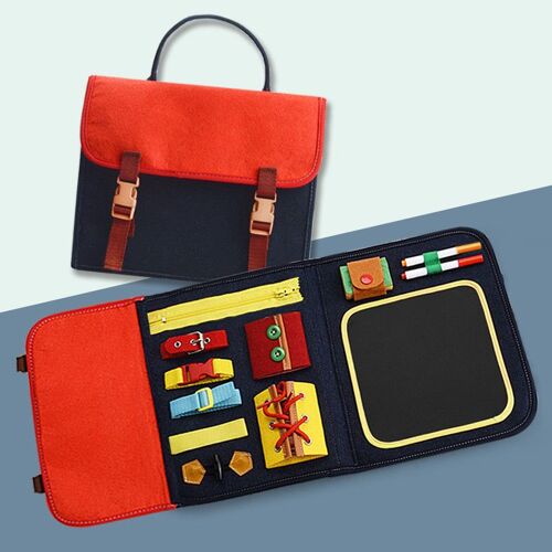 Busy Board Planche Montessori,Jeux Educatif Enfant Jouet, Apprendre Les Boucles Fermeture À Glissière Lacets,Cadeaux Pour Garcon Fille 1 2 3 4 Ans