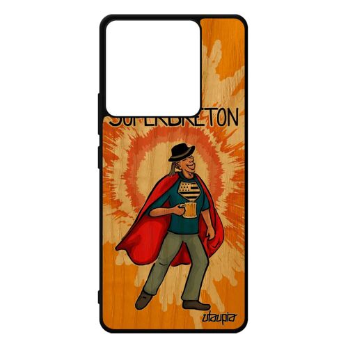 Coque Xiaomi Redmi Note 13 Pro 5g Bois Silicone Super Breton Comics Drapeau Bretagne Bd Orange Housse Humour Drole Case Texte Rigide