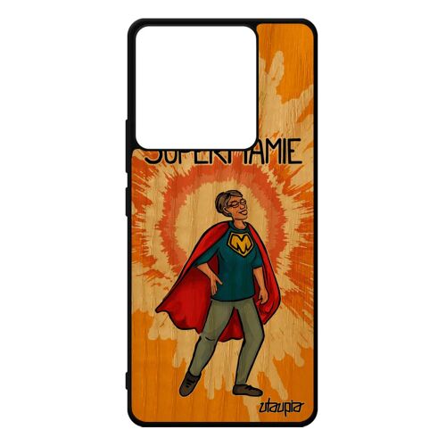 Coque Antichoc Telephone Xiaomi Redmi Note 13 Pro 5g En Bois Silicone Super Mamie Humour Orange Drole Unique Souple Mamy Smartphone