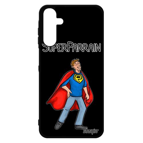Coque Pour A15 4g 5g Silicone Super Parrain Humoristique Humour Noir Gel Enfant Drole Antichoc Texte Solide Portable Samsung Galaxy