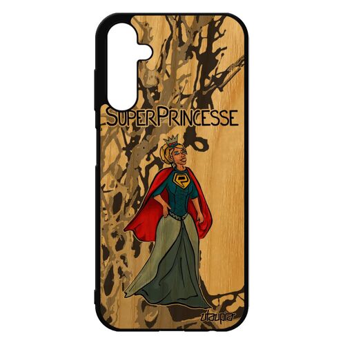 Coque Super Princesse Samsung A25 5g En Bois Et Silicone Portable Humour Personnalisé Unique Drole Texte Gris Telephone Heros Galaxy