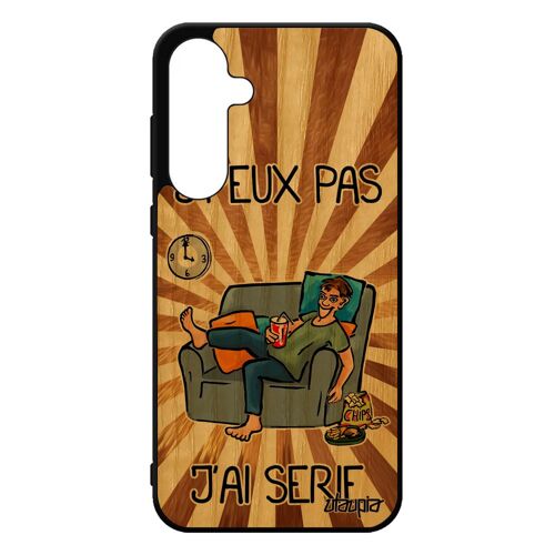 Coque Silicone Pour Samsung A55 5g Bois Naturel J'peux Pas J'ai Série Tele Smartphone Dessin Animé Manga Je Marron Bumper De Galaxy