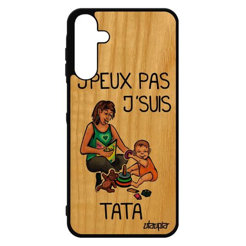 Coque Pour A15 4g 5g Bois Silicone J'peux Pas J'suis Tata Case Bande Dessinée Comique Tante Enfant Humour Je Frêne De Samsung Galaxy