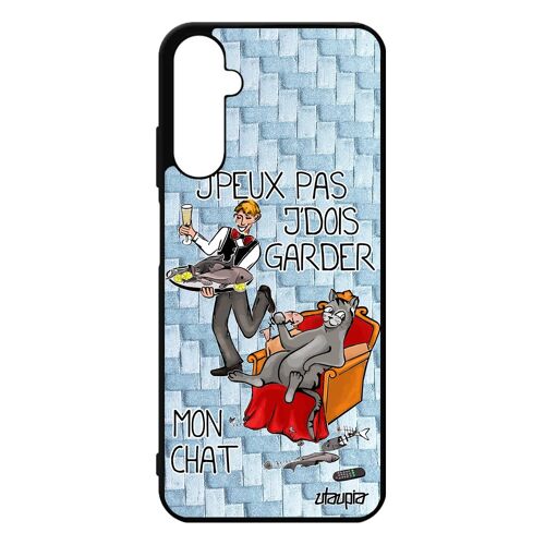Coque Samsung Galaxy A05s Silicone Je Peux Pas J'dois Garder Mon Chat Jpeux Sm-A057f Portable Etui Chaton Humour Cartoon Bd 4g Bleu