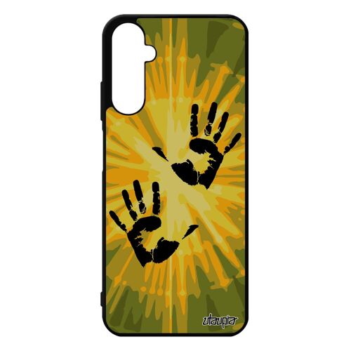 Coque Galaxy A05s En Silicone Empreinte Main Trace De Street Art Deux Case Noir Souple Explosion Telephone Smartphone Cover Samsung