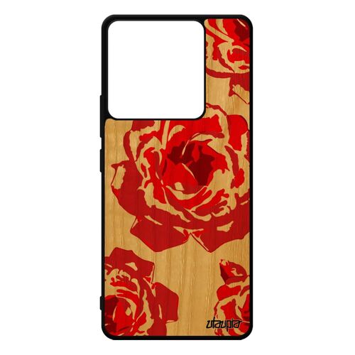 Coque Bois Xiaomi Redmi Note 13 Pro 5g Silicone Rose Fleur Case Telephone Amour Romantique Housse 4g Unique Floral Femme Tatoo Tpu
