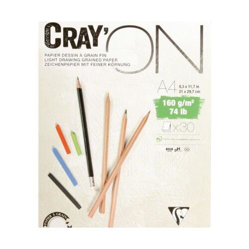 Clairefontaine Restposten: Clairefontaine Zeichenpapierblock "Cray'on", A4 Noir