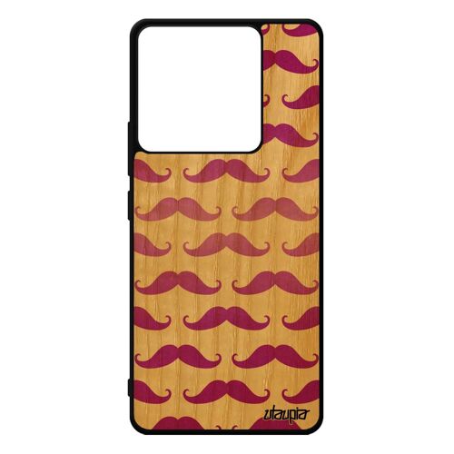 Coque Bois Silicone Redmi Note 13 Pro 5g Moustache Fille Vintage Telephone Smartphone Chapeau Melon Homme Rose Peinture Pipe Xiaomi