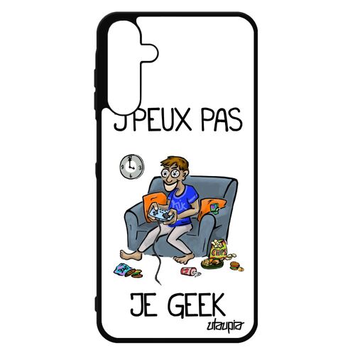 Coque Galaxy A15 4g 5g Silicone J'peux Pas Je Geek Etui Blanc Texte Humoristique Portable Rigide Jpeux Console Je Jeux Video Samsung